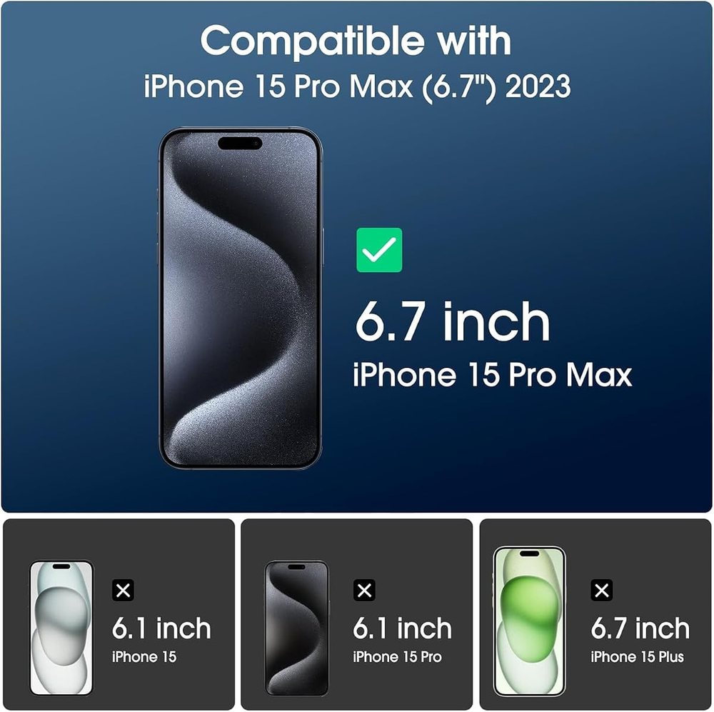 clear tempered glass screen protector for iPhone 15 Pro Max by amFilm