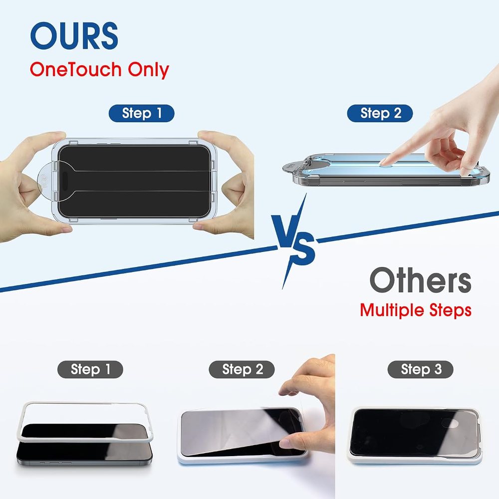clear tempered glass screen protector for iPhone 15 Pro Max by amFilm