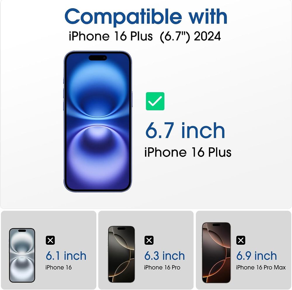 clear tempered glass screen protector for iPhone 16 Plus by amFilm