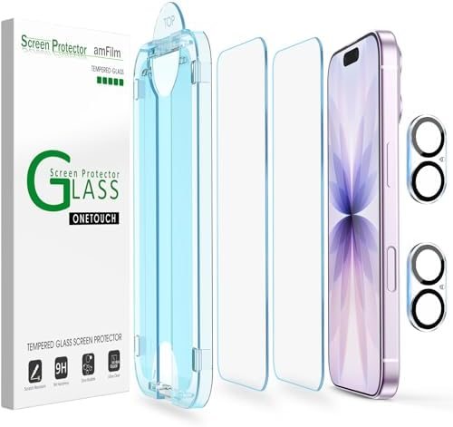 clear tempered glass screen protector for iPhone 17 by amFilm