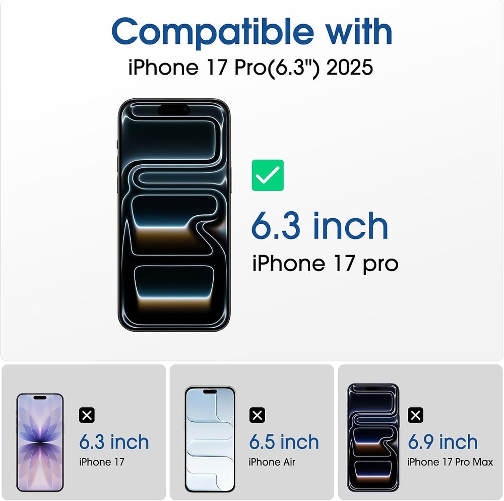 clear tempered glass screen protector for iPhone 17 Pro by amFilm