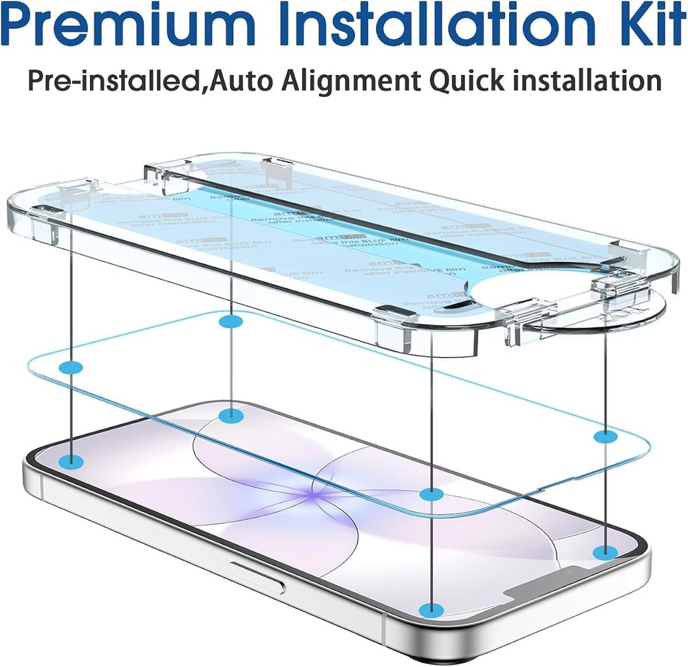 clear tempered glass screen protector for iPhone 17e by amFilm