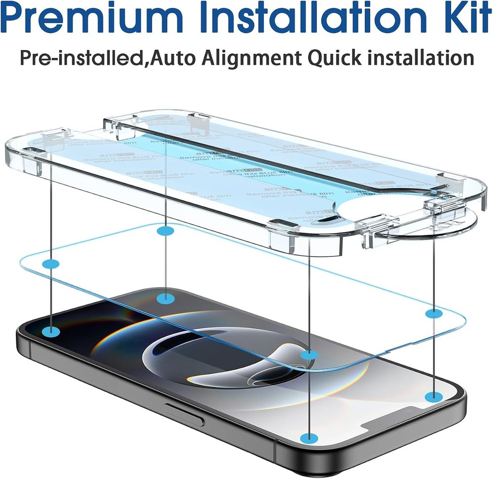 clear tempered glass screen protector for iPhone 17e by amFilm