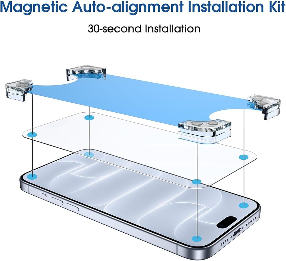 clear tempered glass screen protector for iPhone 18 Pro by amFilm