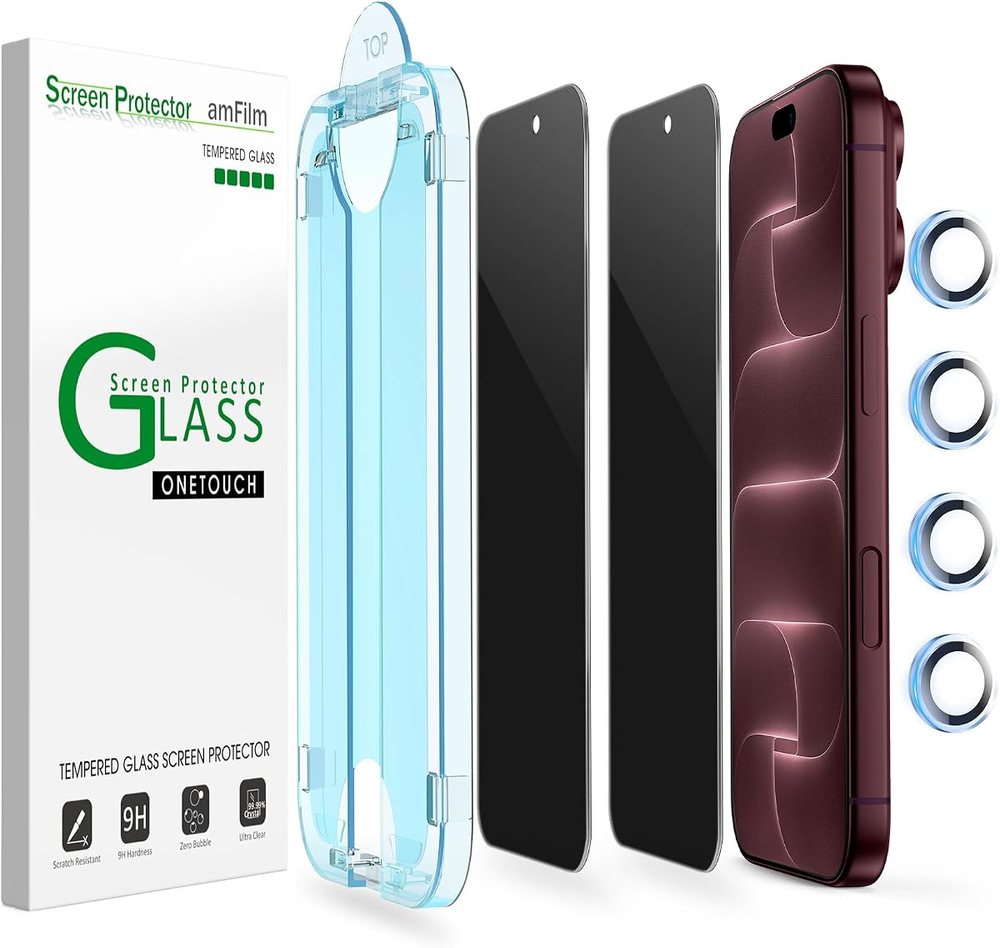 privacy tempered glass screen protector for iPhone 18 Pro Max by amFilm