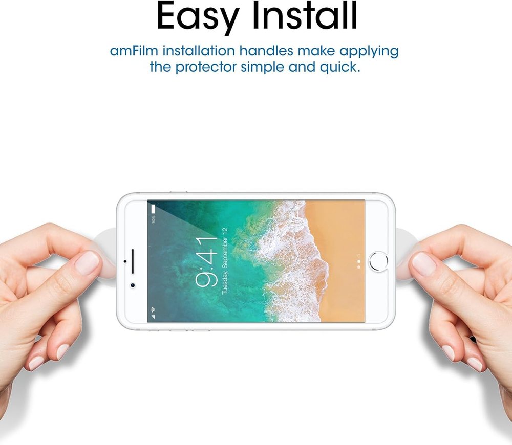clear tempered glass screen protector for iPhone 8 by amFilm