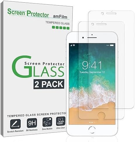 clear tempered glass screen protector for iPhone 8 by amFilm