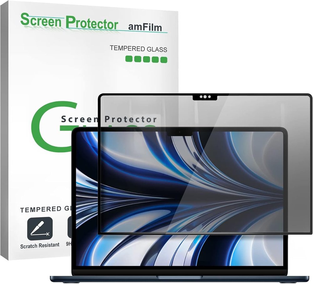 privacy tempered glass screen protector for MacBook Air 13.6 by amFilm