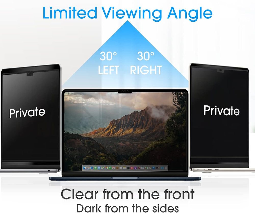 privacy tempered glass screen protector for MacBook Pro 13 by amFilm