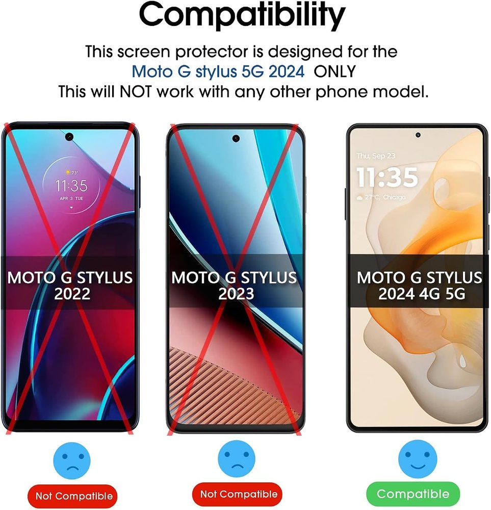 clear tempered glass screen protector for Motorola Moto G Stylus 5G by amFilm