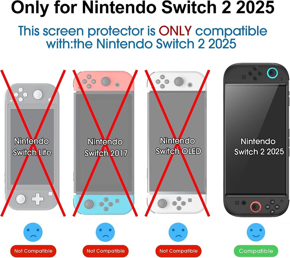 clear tempered glass screen protector for Nintendo Switch 2 by amFilm