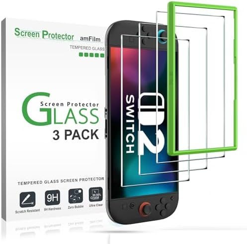 clear tempered glass screen protector for Nintendo Switch 2 by amFilm