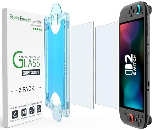 matte anti-glare tempered glass screen protector for Nintendo Switch 2 by amFilm