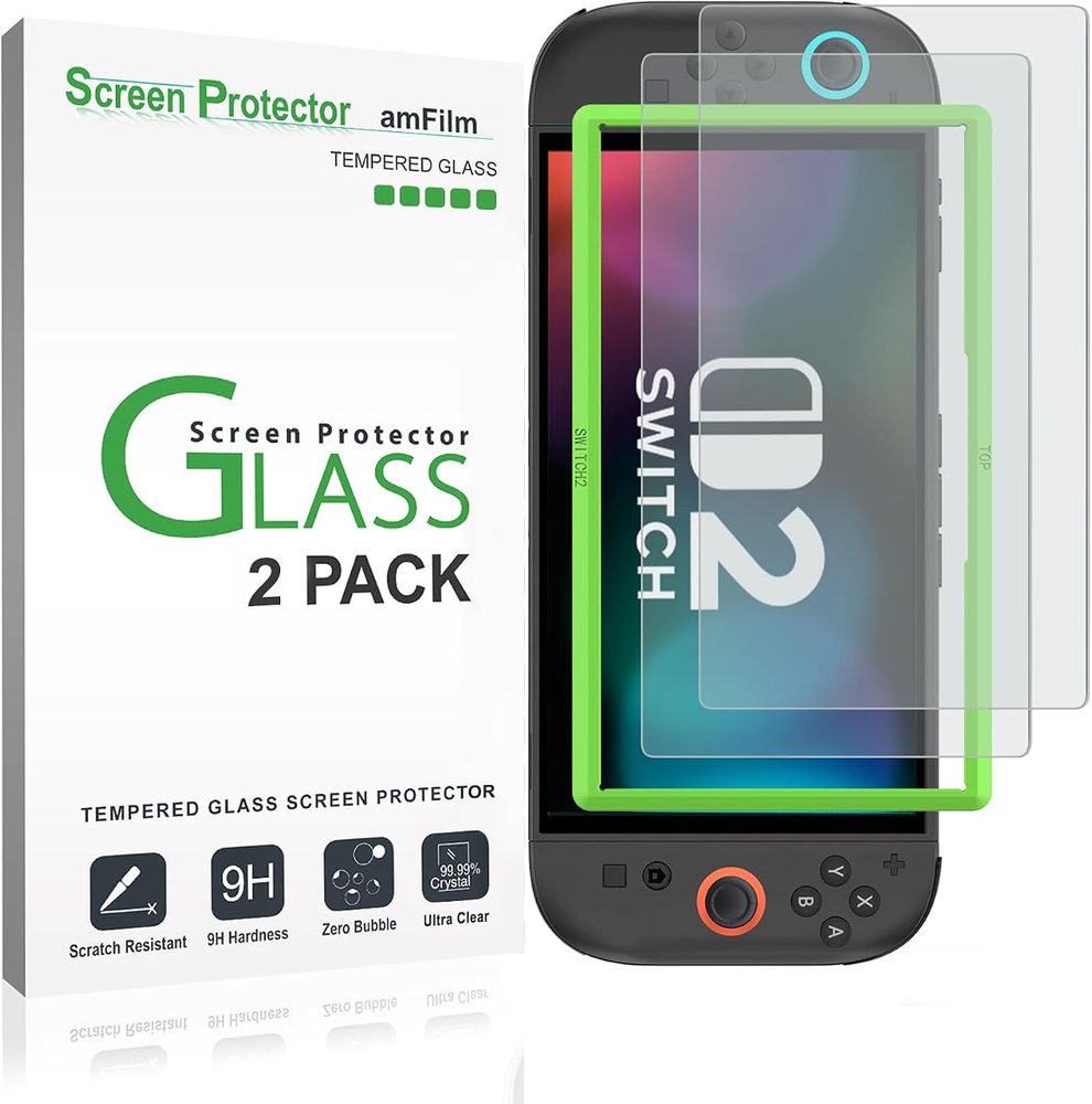 matte anti-glare tempered glass screen protector for Nintendo Switch 2 by amFilm