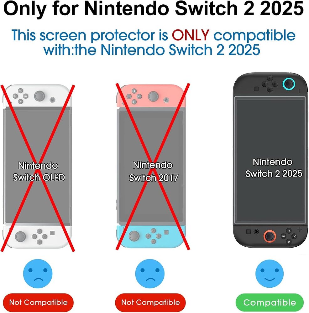 matte anti-glare tempered glass screen protector for Nintendo Switch 2 by amFilm