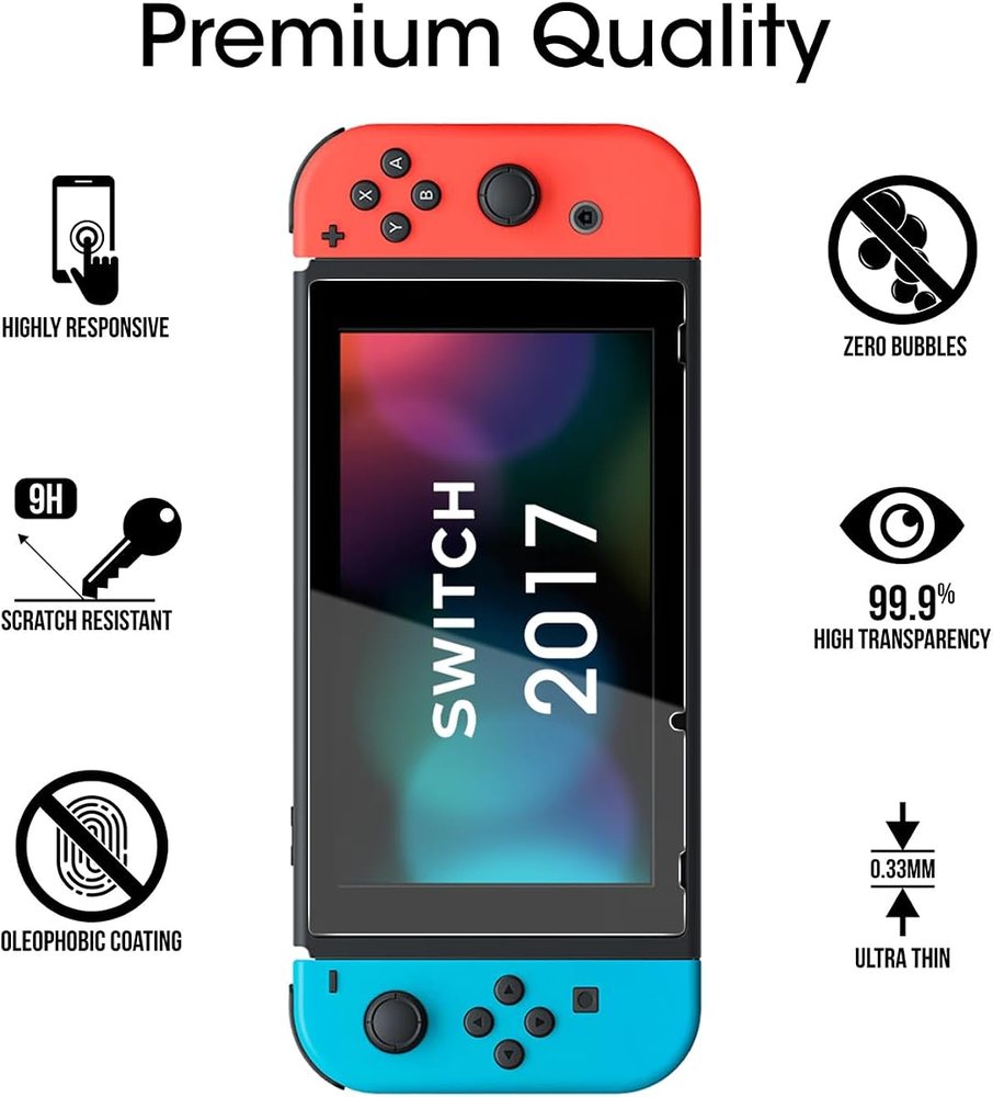 clear tempered glass screen protector for Nintendo Switch by amFilm