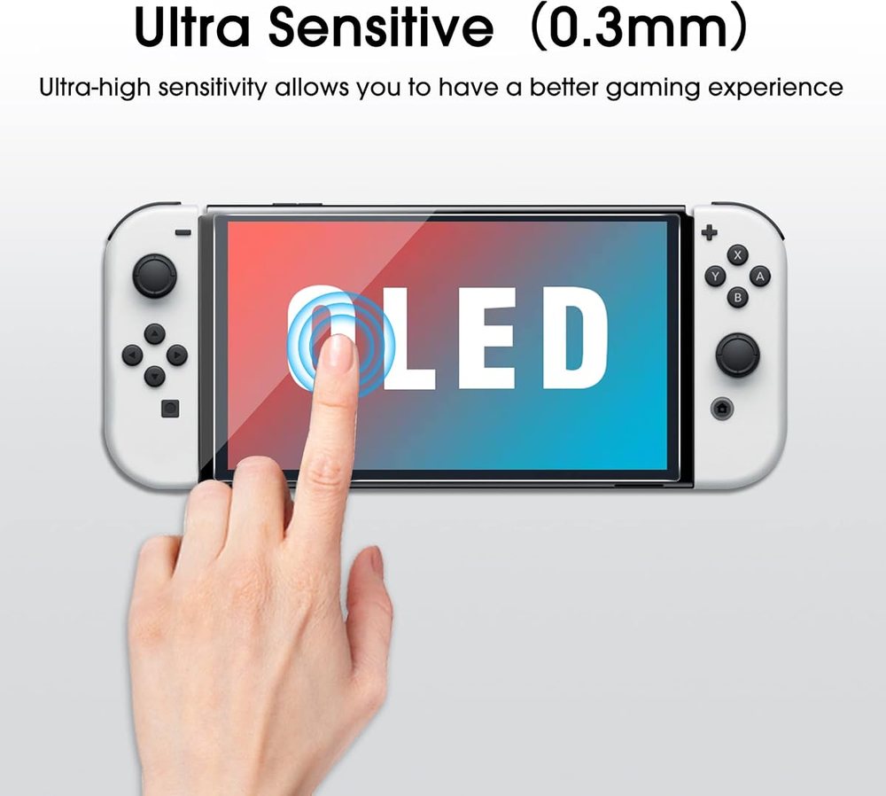 clear tempered glass screen protector for Nintendo Switch OLED by amFilm