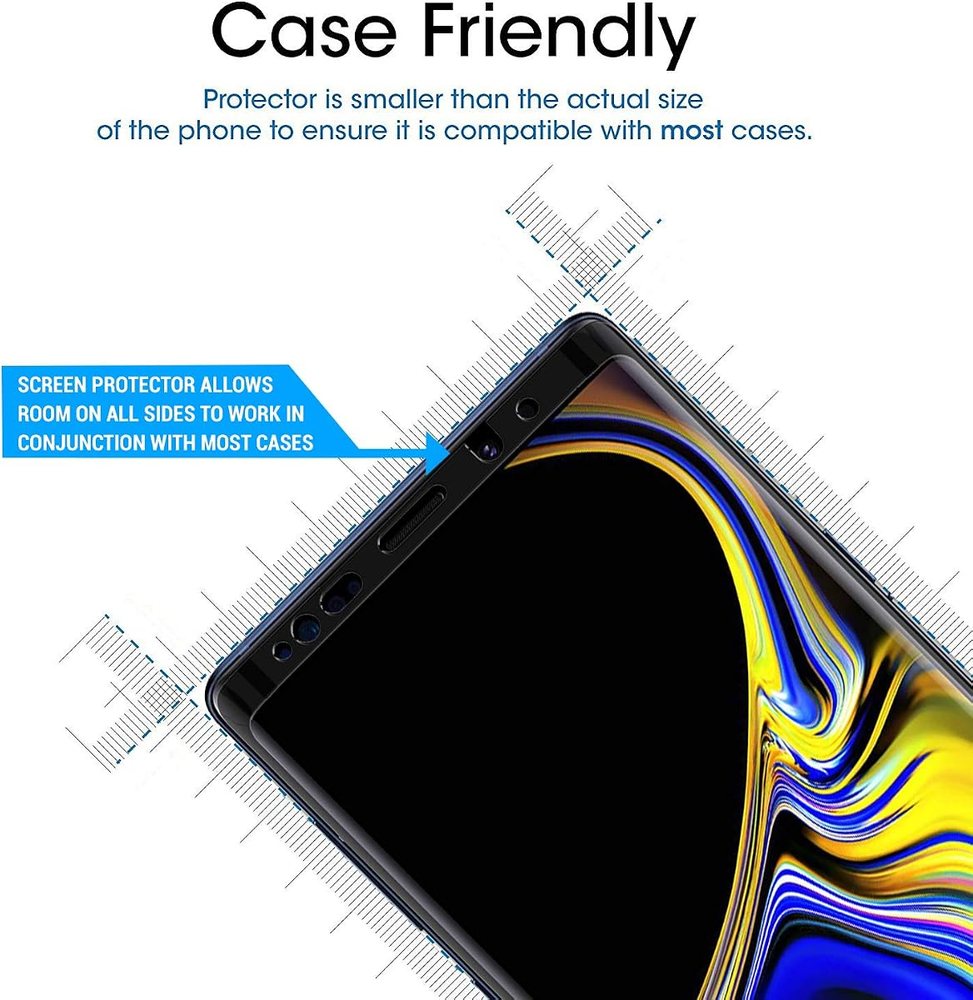 clear tempered glass screen protector for Samsung Galaxy Note 9 by amFilm