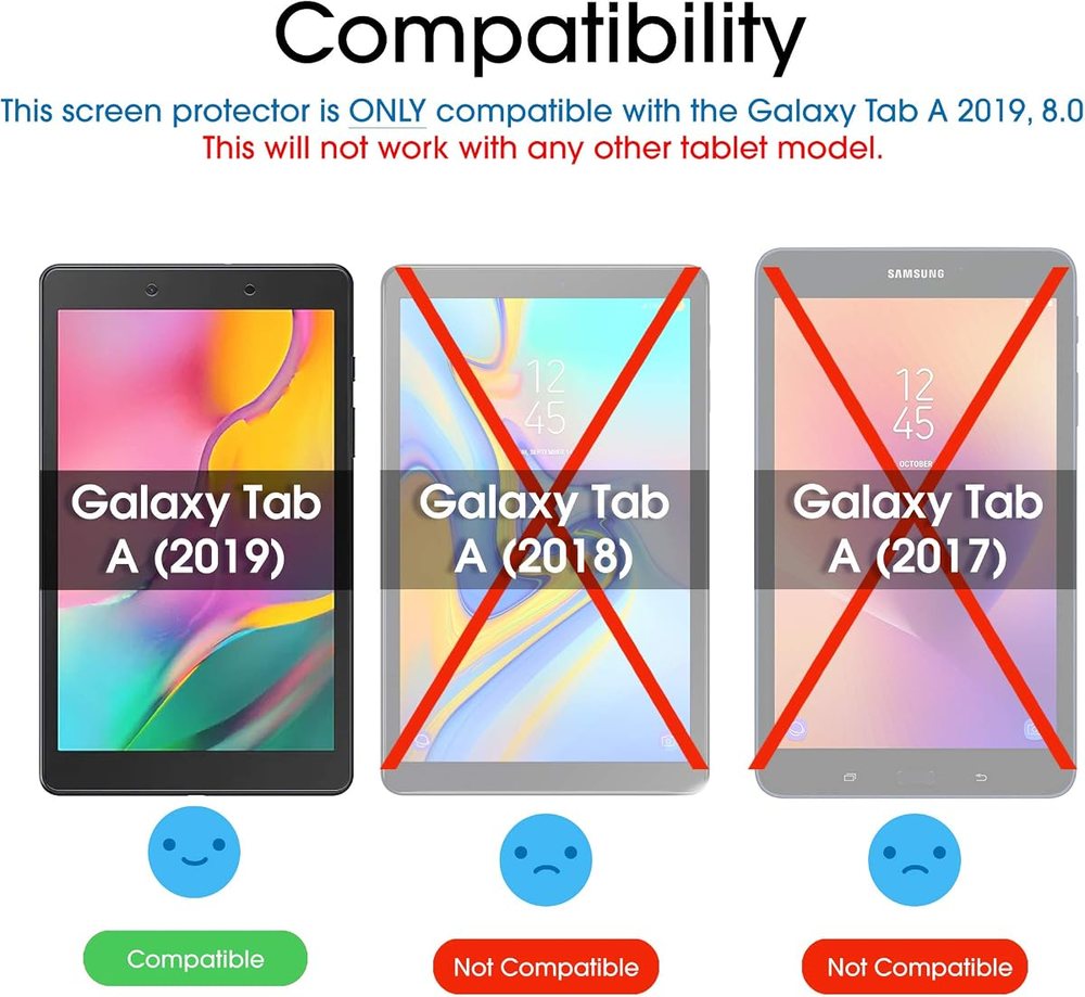 clear tempered glass screen protector for Samsung Galaxy Tab A 8.0 by amFilm