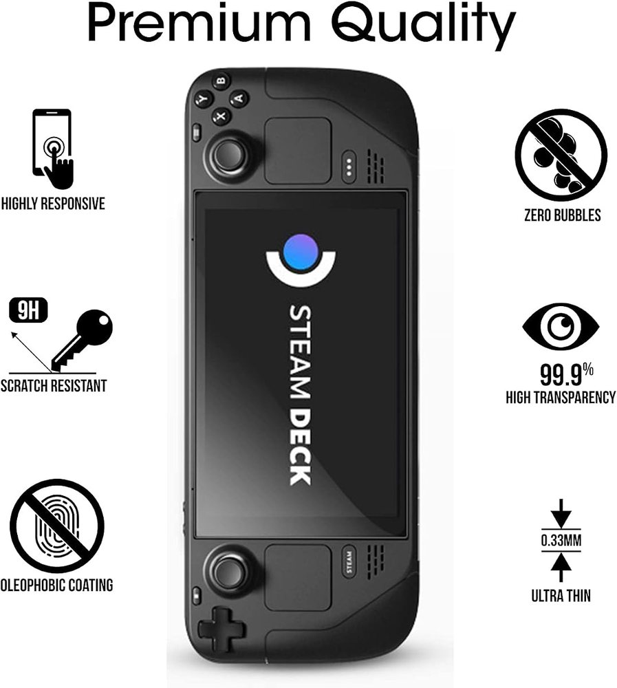 clear tempered glass screen protector for Steam Deck by amFilm