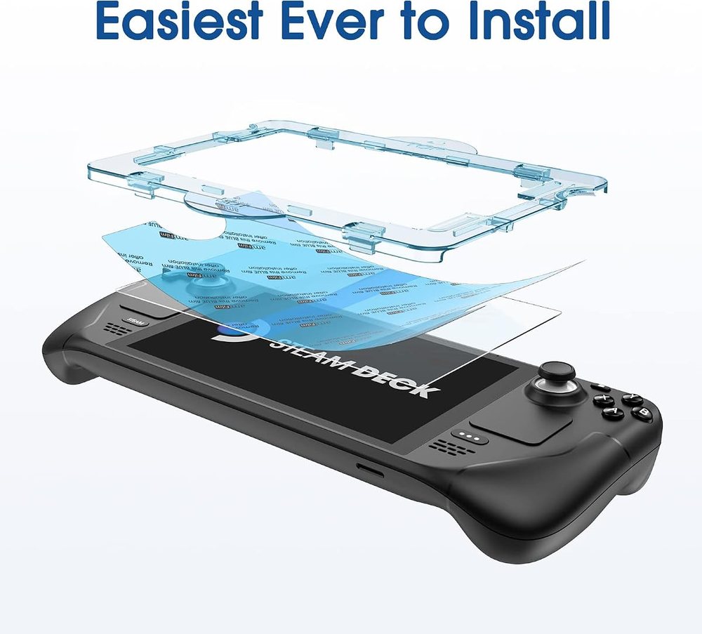 clear tempered glass screen protector for Steam Deck OLED by amFilm